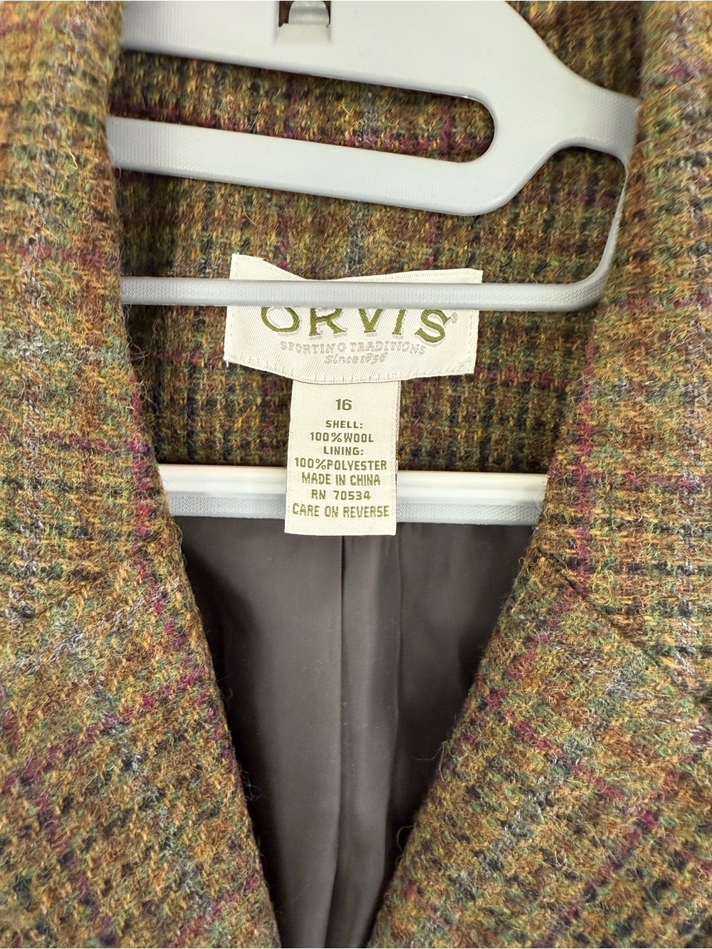Orvis Vintage Plaid Wool Blazer